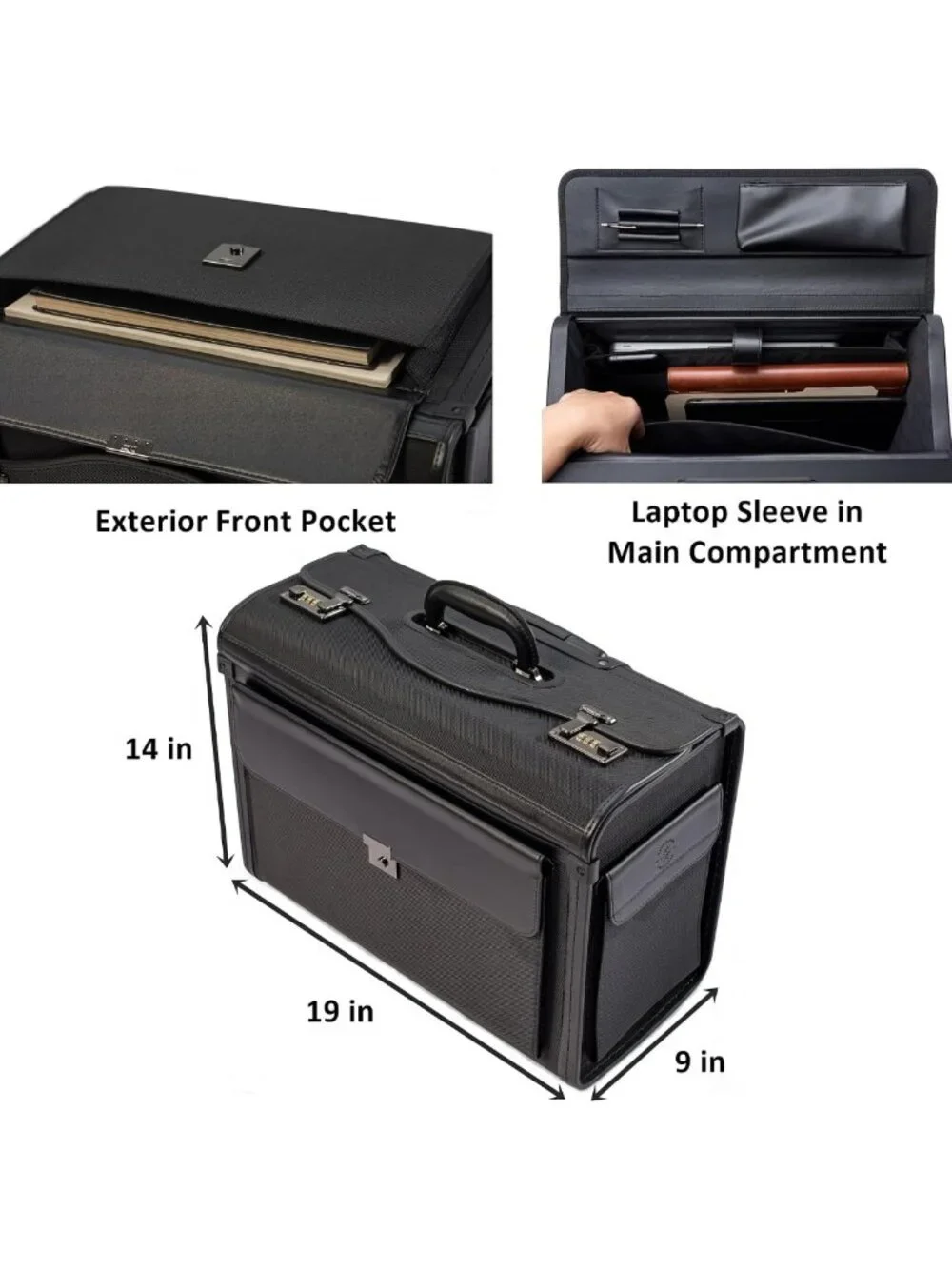 Wheeled Briefcase Rolling Case for Sales Samples, Pilot, Lawyer, Attache - 19